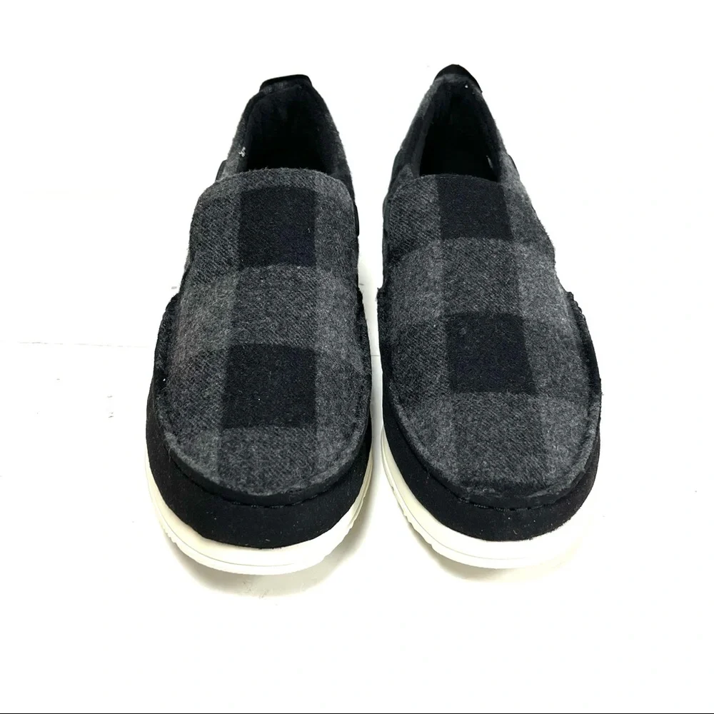 Sperry Top-Sider Mens‎ Moc-Sider Slip On Shoes Wool Black/Gray Plaid
